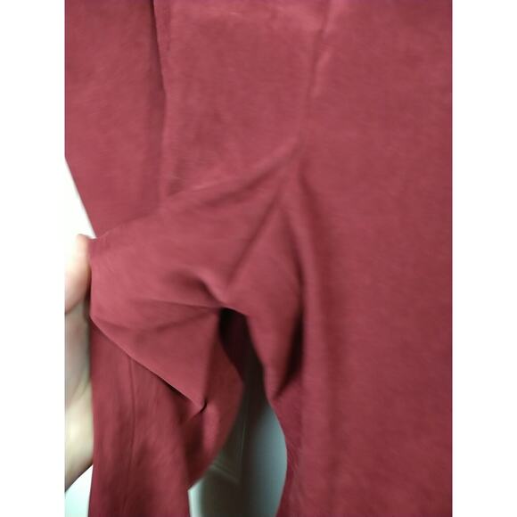 Doncaster Woman 14 Pants Red Trouser Suede Feel Flat Front Straight Leg - Picture 4 of 11